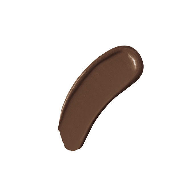 Swatch of a dark brown liquid foundation with a skin-like finish.