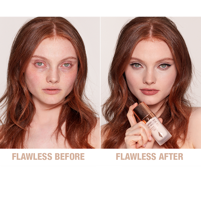 Airbrush Flawless Foundation 2 neutral before and after Airbrush Flawless Foundation 2 neutral before and after