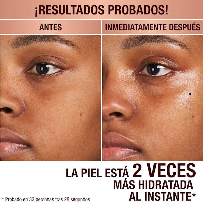 Antes y después del limpiador Charlotte's Magic Hydration Revival Cleanser Antes y después del limpiador Charlotte's Magic Hydration Revival Cleanser