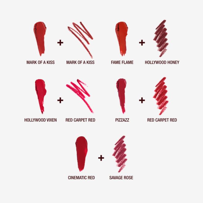 Red Lip Kit - Lipstick and Lip Cheat swatches Red Lip Kit - Lipstick and Lip Cheat swatches