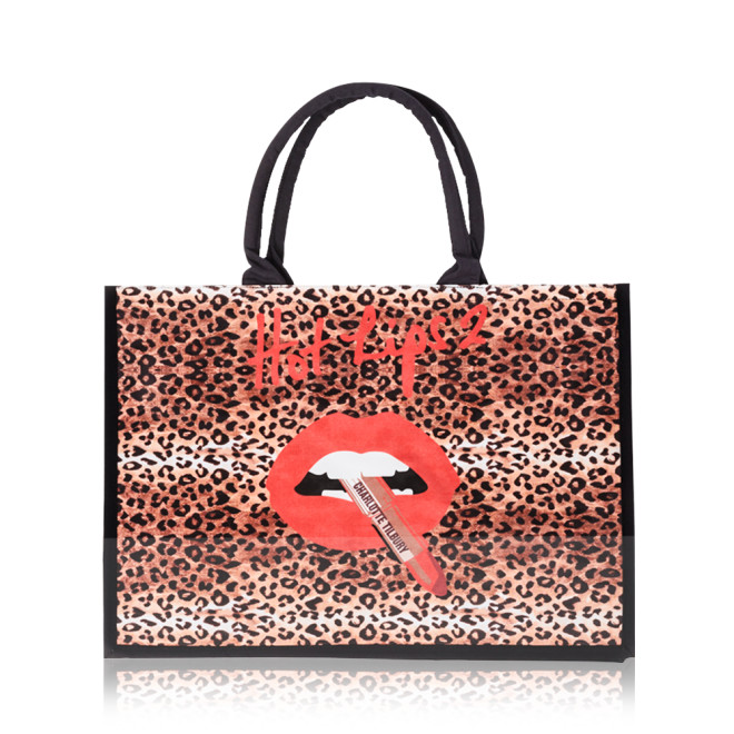 Hot Lips 2 Tote Bag In Timeless Leopard Classic Rose Gold