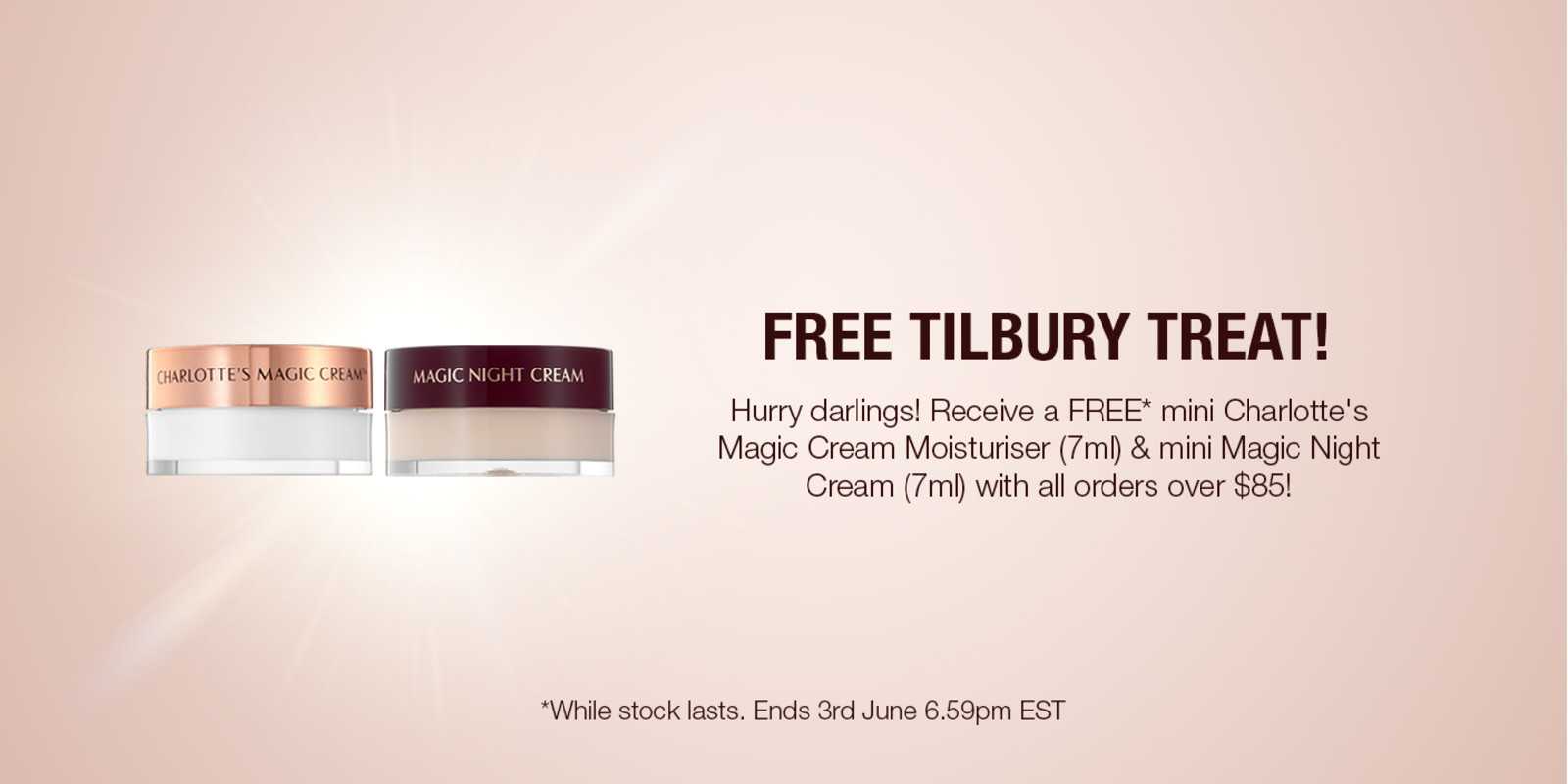 Receive a FREE* mini Goddess Skin Clay Mask (7ml) & mini Magic Night Cream