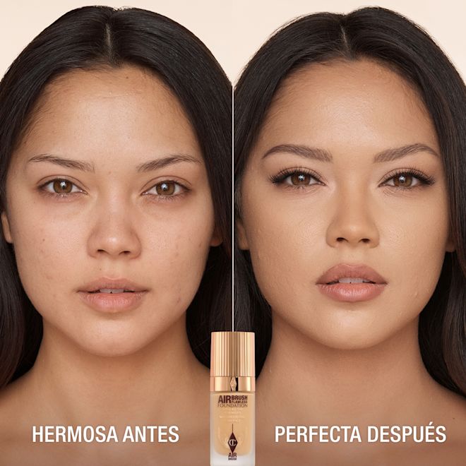 Antes y después de usar Airbrush Flawless Foundation 7 Neutral Antes y después de usar Airbrush Flawless Foundation 7 Neutral