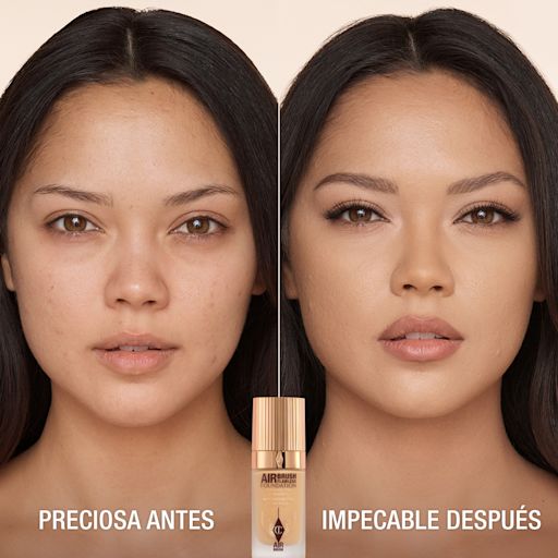 Antes y después de usar Airbrush Flawless Foundation 7 Neutral Antes y después de usar Airbrush Flawless Foundation 7 Neutral