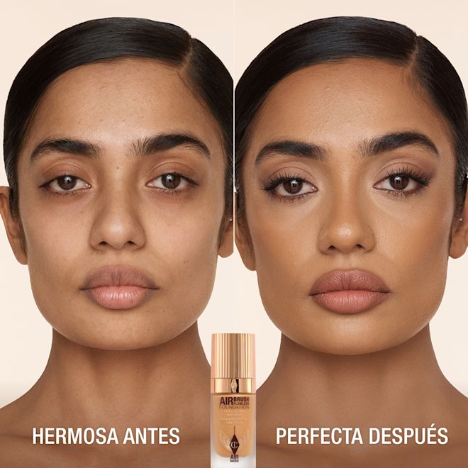 Antes y después de usar Airbrush Flawless Foundation 9 Cool Antes y después de usar Airbrush Flawless Foundation 9 Cool