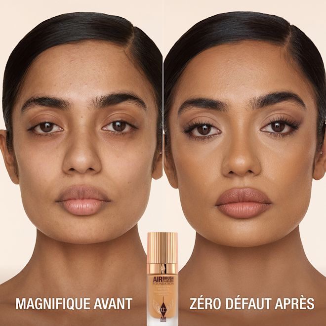 AIBRUSH FLAWLESS FOUNDATION AVANT ET APRÈS teinte 9 Neutral (Neutre) AIBRUSH FLAWLESS FOUNDATION AVANT ET APRÈS teinte 9 Neutral (Neutre)