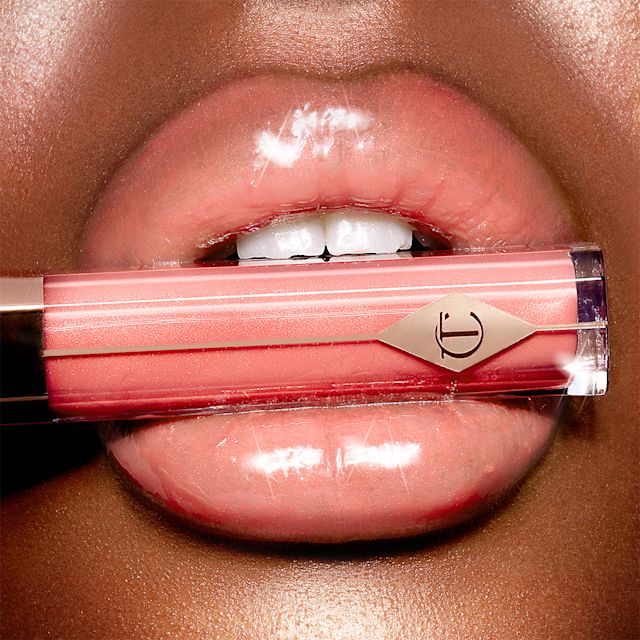 Frosty Pink Lip close up Model wearing Portobello Girl frosty pink lip gloss