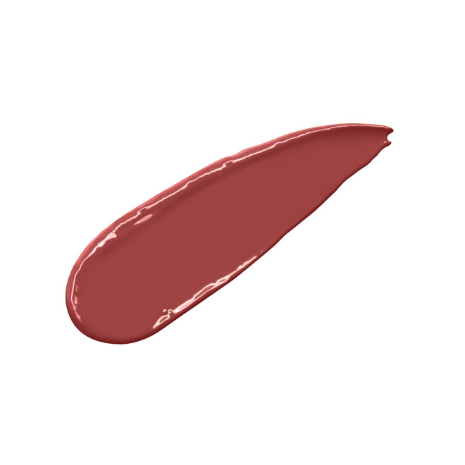 Swatch of a satin finish lipstick in a rose pink shade.