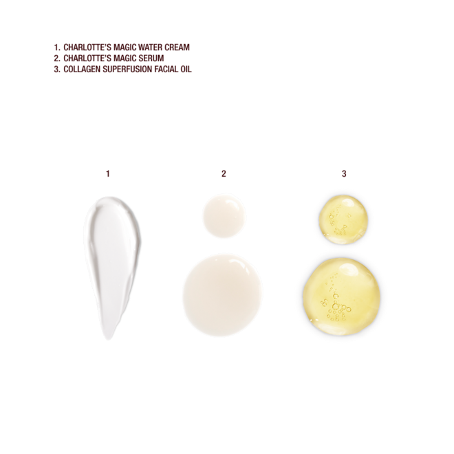 30ML Magic Water Cream + 8ML Facial Oil + 8ML Magic Serum swatches 30ML Magic Water Cream + 8ML Facial Oil + 8ML Magic Serum swatches