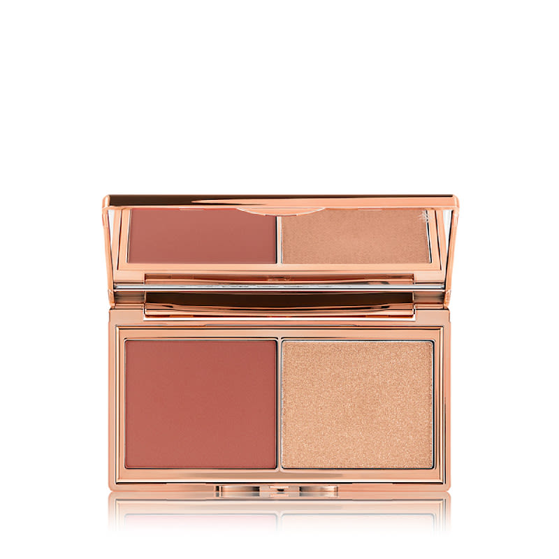 Hollywood Blush and Glow Glide palette packshot for blog Hollywood Blush and Glow Glide Palette blush and highlighter duo in Tan/Deep