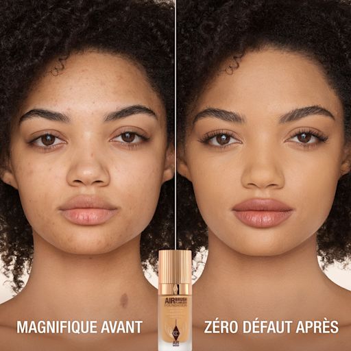 AIRBRUSH FLAWLESS FOUNDATION AVANT ET APRÈS 8 Warm (Chaud) AIRBRUSH FLAWLESS FOUNDATION AVANT ET APRÈS 8 Warm (Chaud)