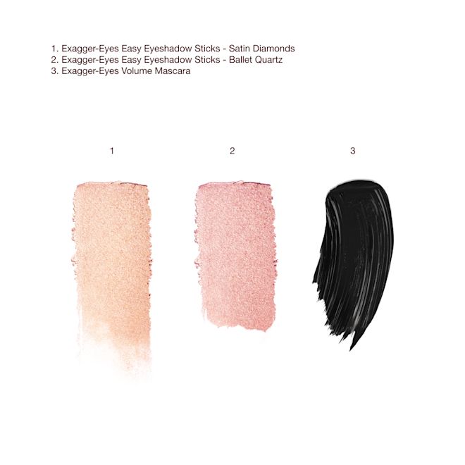EXAGGER-EYES EASY EYESHADOW + MASCARA TRIO texture swatch EXAGGER-EYES EASY EYESHADOW + MASCARA TRIO texture swatch