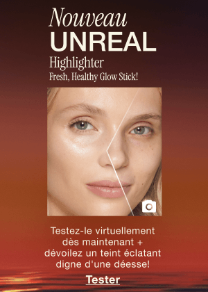 NOUVEAU! UNREAL HIGHLIGHTER FRESH, HEALTHY GLOW STICK! Testez-le virtuellement maintenant + dévoilez une peau éclatante de déesse! NOUVEAU! UNREAL HIGHLIGHTER FRESH, HEALTHY GLOW STICK! Testez-le virtuellement maintenant + dévoilez une peau éclatante de déesse!