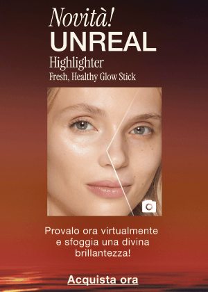 NOVITÀ! UNREAL HIGHLIGHTER FRESH, HEALTHY GLOW STICK Provalo ora virtualmente e sfoggia una brillantezza lucente da dea! NOVITÀ! UNREAL HIGHLIGHTER FRESH, HEALTHY GLOW STICK Provalo ora virtualmente e sfoggia una brillantezza lucente da dea!