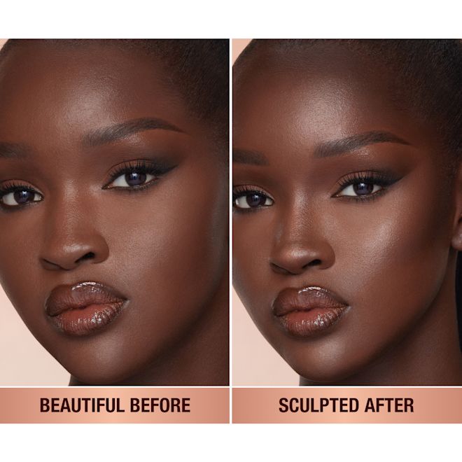 Model wearing Hollywood Contour Wand Easy Liquid Contour - Deep Model wearing Hollywood Contour Wand Easy Liquid Contour - Deep