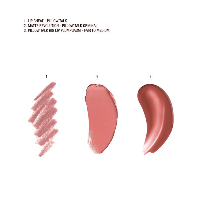 PILLOW TALK PLUMPGASM PERFECTING LIP KIT texture swatch PILLOW TALK PLUMPGASM PERFECTING LIP KIT texture swatch