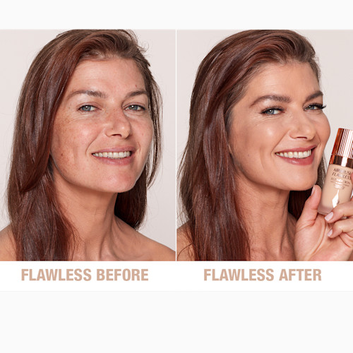 Airbrush Flawless Foundation 7 warm before and after Airbrush Flawless Foundation 7 warm before and after
