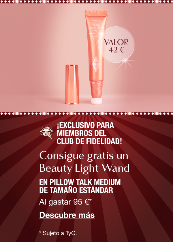 ¡Exclusivo para miembros del Club de Fidelidad! CONSIGUE GRATIS UN BEAUTY LIGHT WAND EN PILLOW TALK MEDIUM DE TAMAÑO ESTÁNDAR ¡Exclusivo para miembros del Club de Fidelidad! CONSIGUE GRATIS UN BEAUTY LIGHT WAND EN PILLOW TALK MEDIUM DE TAMAÑO ESTÁNDAR