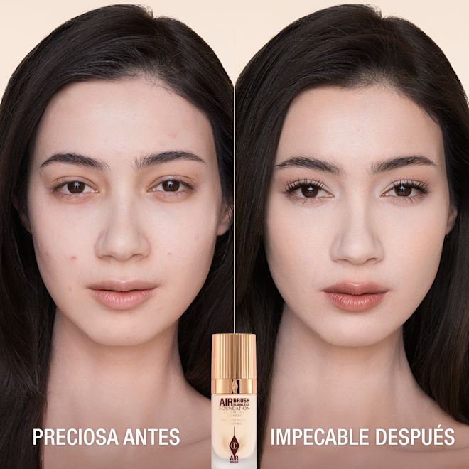 Antes y después de usar Airbrush Flawless Foundation 1 Cool Antes y después de usar Airbrush Flawless Foundation 1 Cool