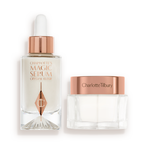 Charlotte's Magic Crystal Glaze Skin Set: Serum (30ml) & Moisturiser (30ml) packshot Charlotte's Magic Crystal Glaze Skin Set: Serum (30ml) & Moisturiser (30ml) packshot