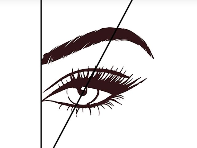 Brow lift illustration step 2 An illustration of how to lift your brows with makeup, step 2.