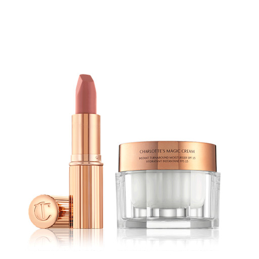 QoDxlWtw Best Selling Iconic Duo with Magic Cream Moisturiser and Matte Revolution Pillow Talk Lipstick