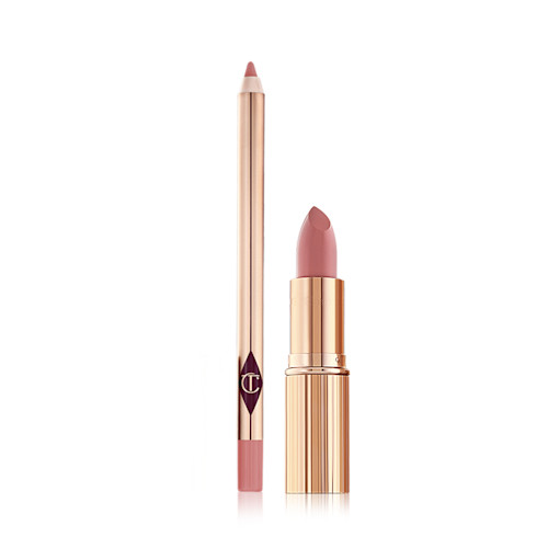 Luscious Lipstick The Duchess open packshot K.I.S.S.I.N.G The Duchess lipstick and Lip cheat Pink Venus lip liner
