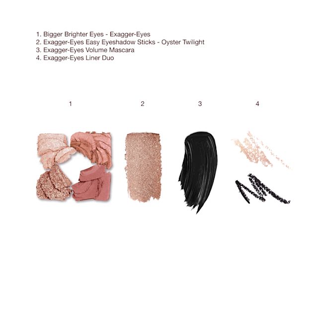 THE EXAGGER-EYES LOOK + MAKEUP BAG KIT texture swatch THE EXAGGER-EYES LOOK + MAKEUP BAG KIT texture swatch