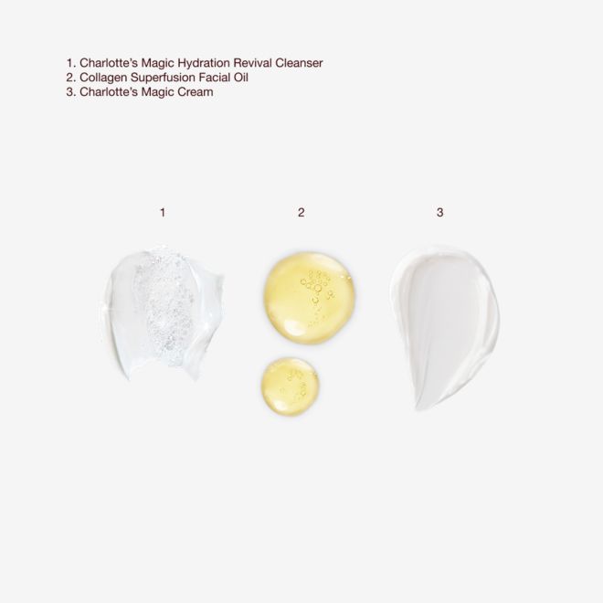 CLEANSER, MC 15ML & FACE OIL TEXTURE Swatch CLEANSER, MC 15ML & FACE OIL TEXTURE Swatch