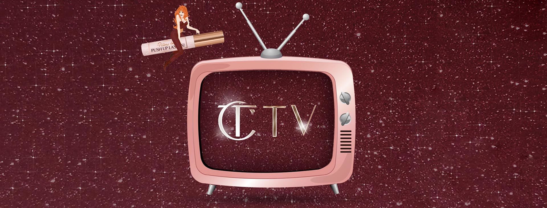 CTTTV Banner A glowy night sky-themed banner with a pink-coloured TV with the CT logo on it along with the word 'TV'.