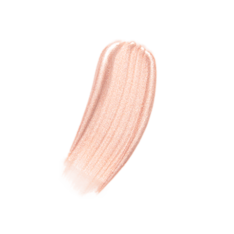 Swatch of liquid highlighter in a nude-pink shade with very fine shimmer.