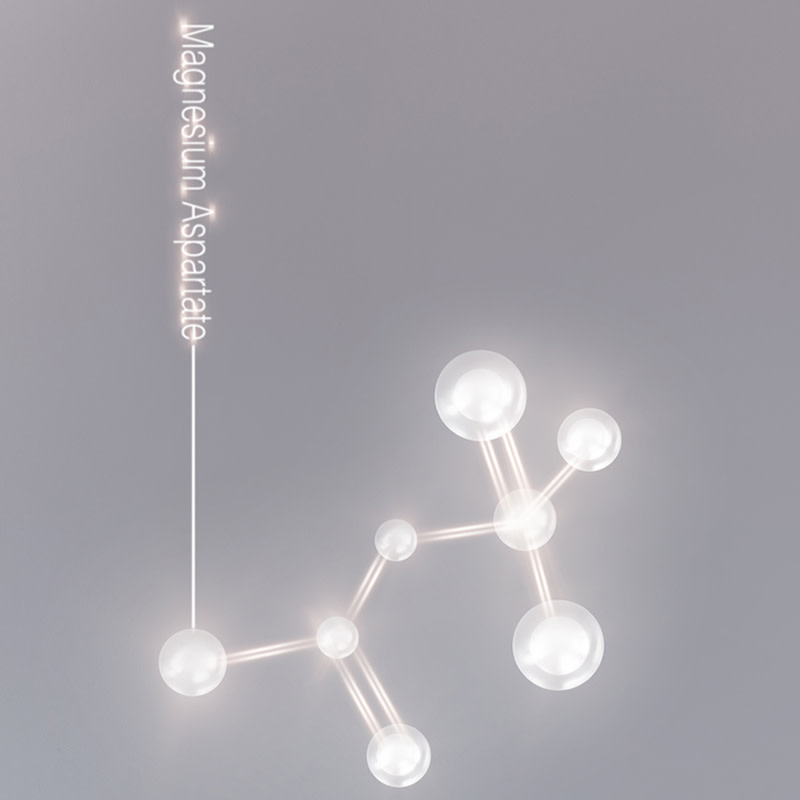 Glowing, pearly-white Sepitonic acid molecules.