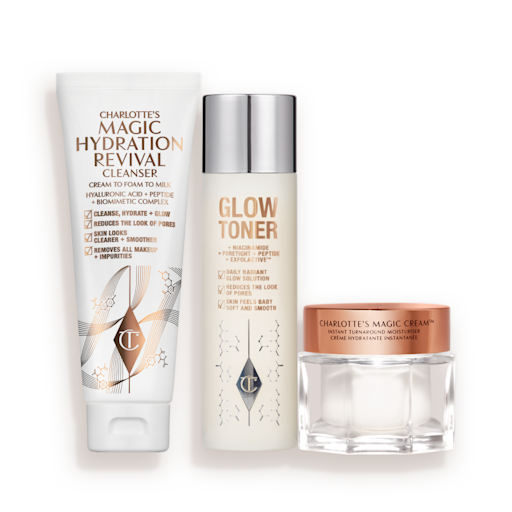 CLEANSER, MC & GLOW TONER PACKSHOT CLEANSER, MC & GLOW TONER PACKSHOT