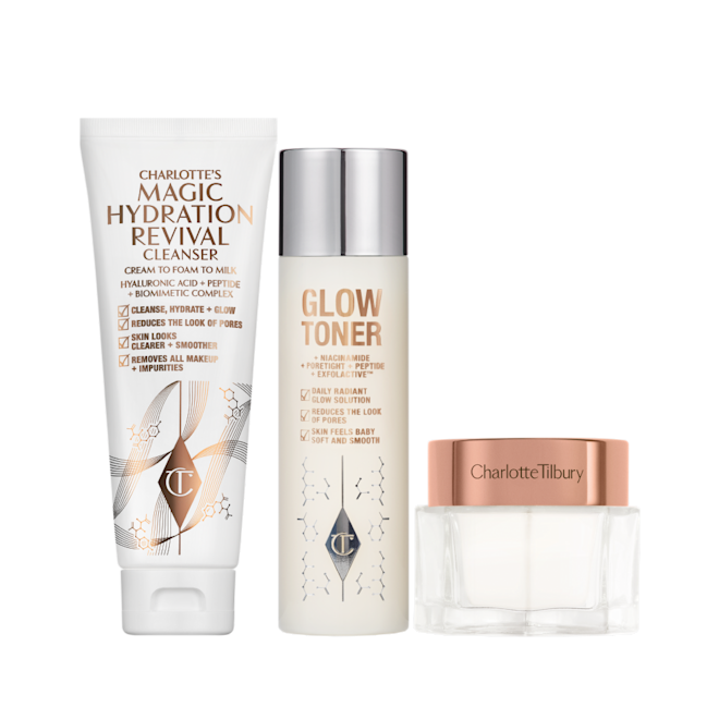 CHARLOTTE'S MAGIC MINI CLEANSE, TONE & GLOW SET packshot CHARLOTTE'S MAGIC MINI CLEANSE, TONE & GLOW SET packshot