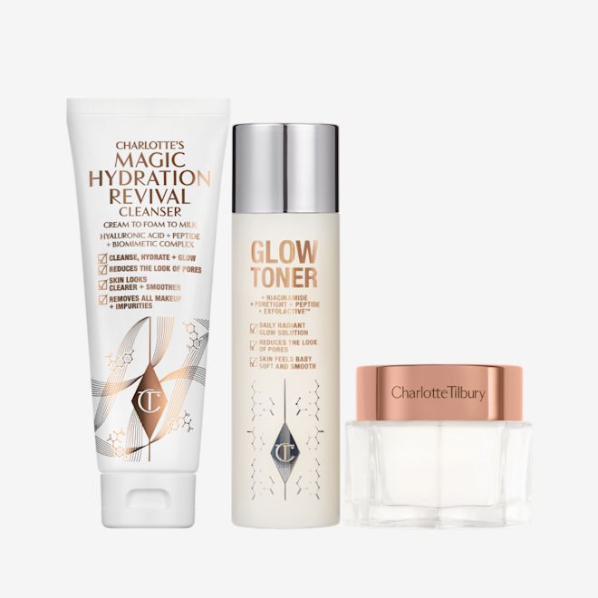 CHARLOTTE'S MAGIC MINI CLEANSE, TONE & GLOW SET packshot CHARLOTTE'S MAGIC MINI CLEANSE, TONE & GLOW SET packshot