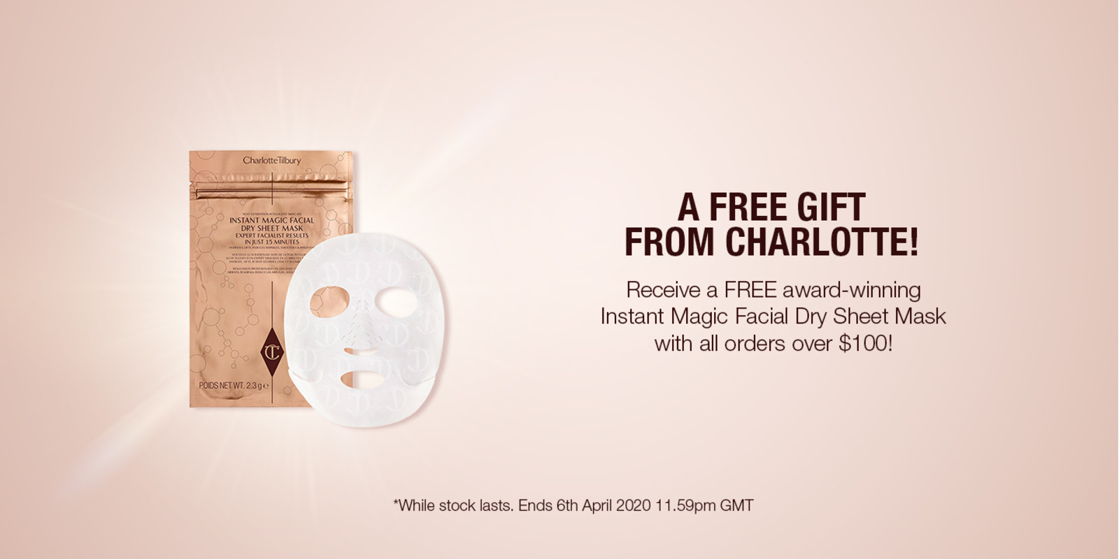 PLP Banner Free Sheet Mask Promotion
