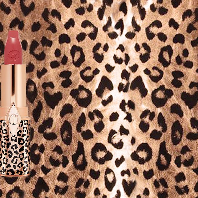 Hot Lips 2.0 Glowing Jen lipstick and print background Full Bleed Hot Lips 2.0 Glowing Jen lipstick