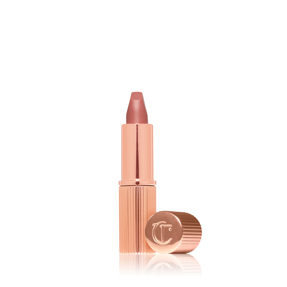 Very Victoria packshot for blog Matte Revolution Lipstick in Very Victoria, a taupe nude inspired by Victoria Beckham
