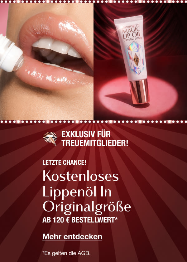 EXKLUSIV FÜR TREUEMITGLIEDER! Kostenloses Lippenöl in Originalgröße EXKLUSIV FÜR TREUEMITGLIEDER! Kostenloses Lippenöl in Originalgröße