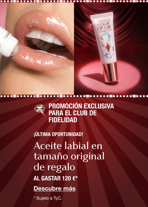 PROMOCIÓN EXCLUSIVA PARA EL CLUB DE FIDELIDAD Aceite labial de tamaño original de regalo PROMOCIÓN EXCLUSIVA PARA EL CLUB DE FIDELIDAD Aceite labial de tamaño original de regalo