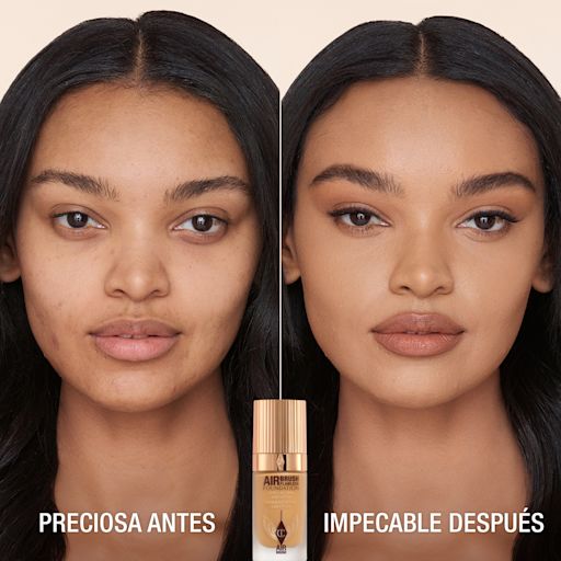 Antes y después de usar Airbrush Flawless Foundation 9 Cool Antes y después de usar Airbrush Flawless Foundation 9 Cool