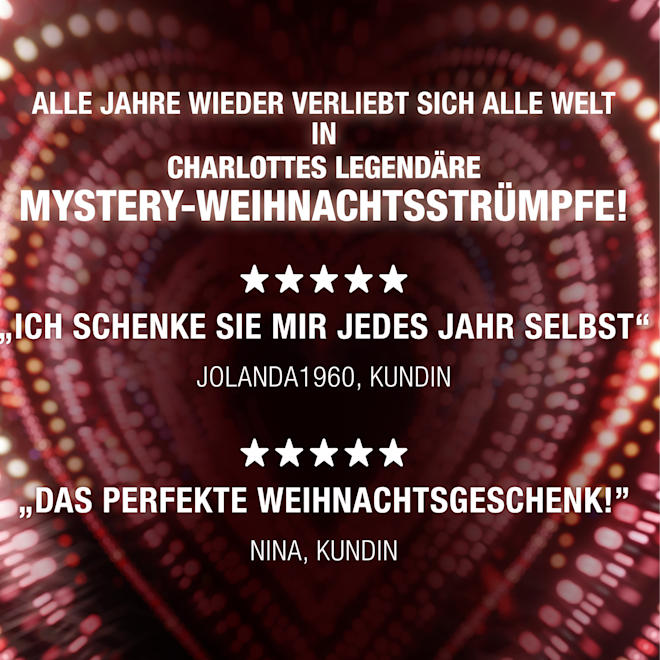 50 % RABATT: CHARLOTTE'S MYSTERY STOCKING 50 % RABATT: CHARLOTTE'S MYSTERY STOCKING