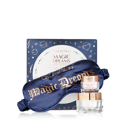 Magic Dreams Card ES Charlotte Tilbury Magic Dreams Gift Set with a travel sized Magic Night Cream, full size Magic Cream and Eye Mask.