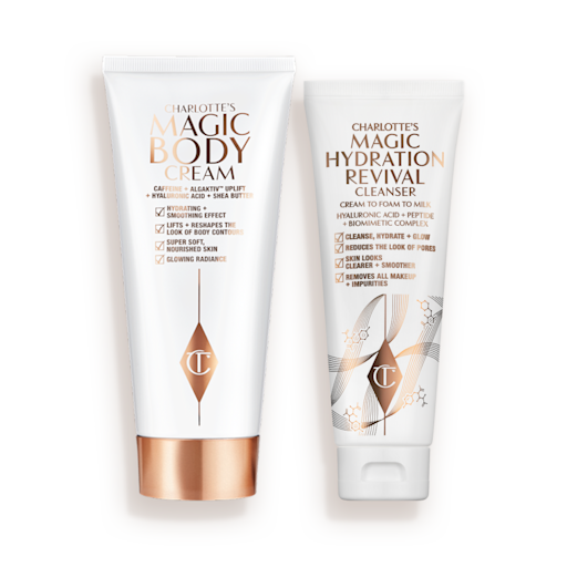 CLEANSER & MAGICBODYCREAM PACKSHOT CLEANSER & MAGICBODYCREAM PACKSHOT