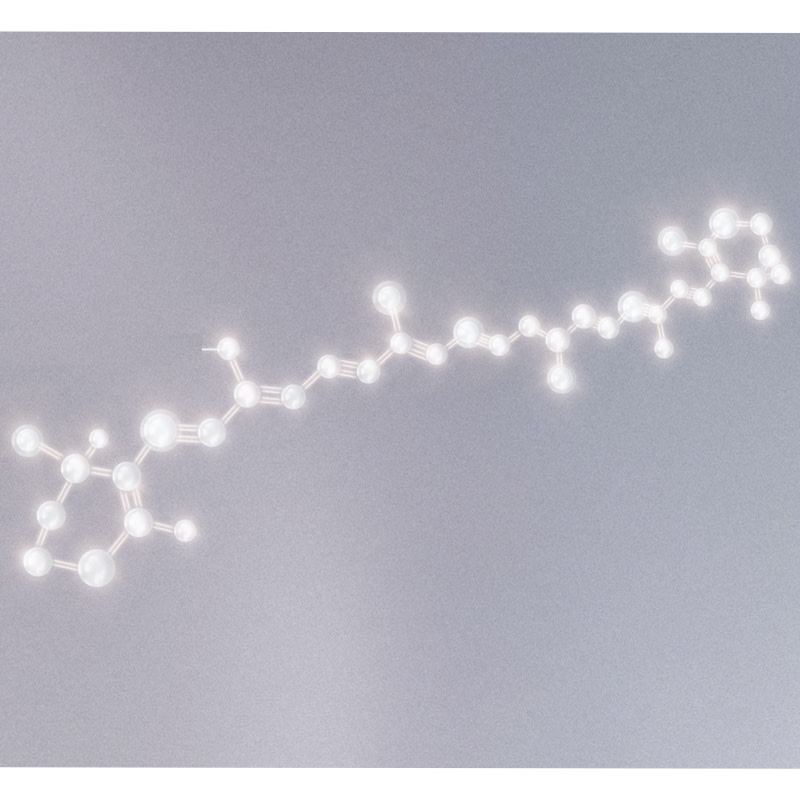 Glowing, pearly-white Radicare molecule.