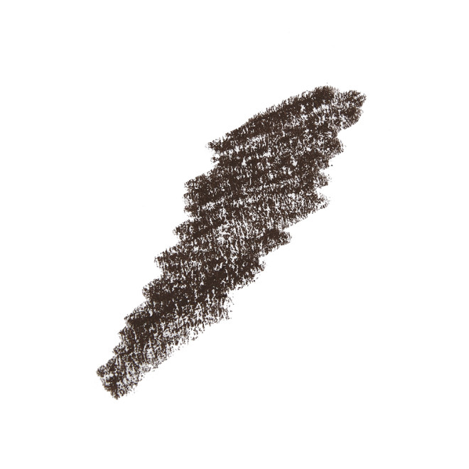 Swatch of an eyebrow pencil in a black-brown shade.