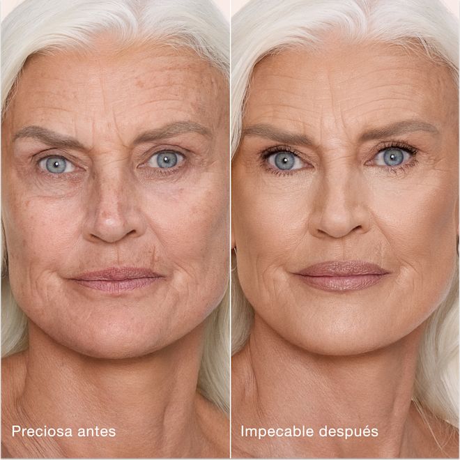 Antes y después de usar Airbrush Flawless Concealer en el tono 6 Medium Antes y después de usar Airbrush Flawless Concealer en el tono 6 Medium