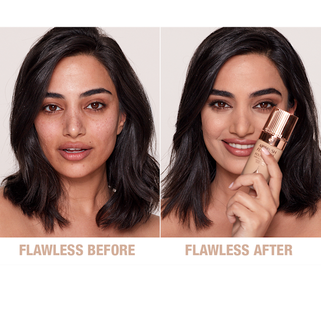 Airbrush Flawless Foundation 7 neutral before and after Airbrush Flawless Foundation 7 neutral before and after