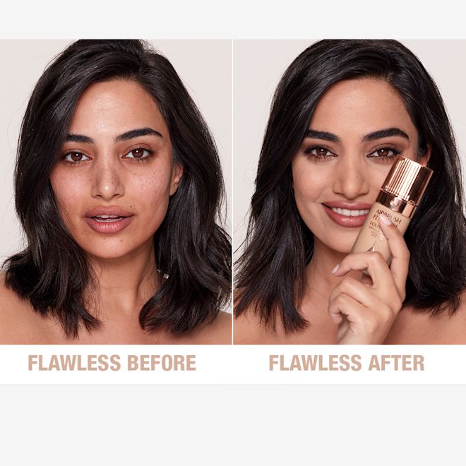 Airbrush Flawless Foundation 7 neutral before and after Airbrush Flawless Foundation 7 neutral before and after