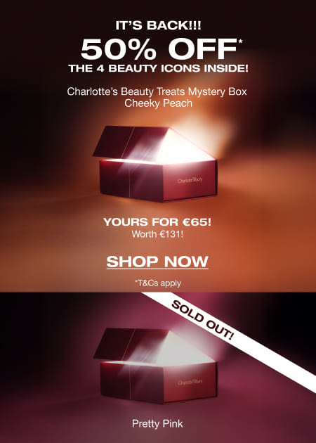IT’S BACK!!! Charlotte’s Beauty Treats Mystery Box 50% OFF* THE 4 BEAUTY ICONS INSIDE! IT’S BACK!!! Charlotte’s Beauty Treats Mystery Box 50% OFF* THE 4 BEAUTY ICONS INSIDE!